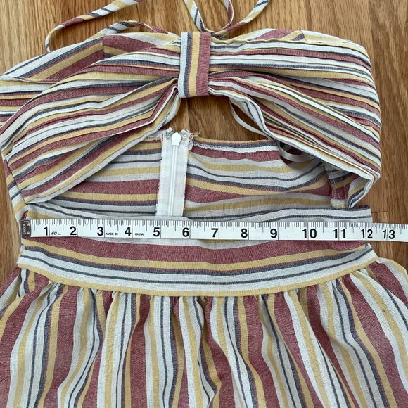 SHEIN VCAY Cutout Detail Striped Ruffle Hem Halter Dress Multicolor Size XS - Picture 11 of 12